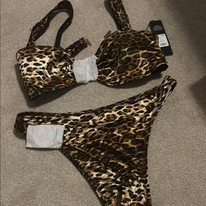 Fashion Nova Metallic Leopard Bikini